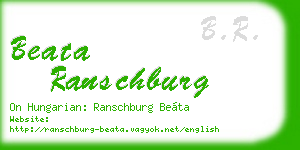 beata ranschburg business card